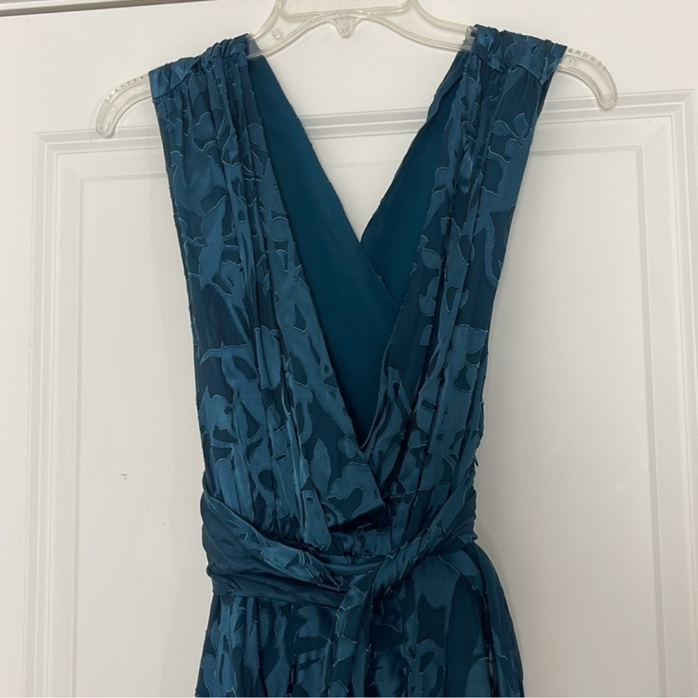 Diane Von Furstenberg Deep Blue Floral Midi Dress - Picture 4 of 11
